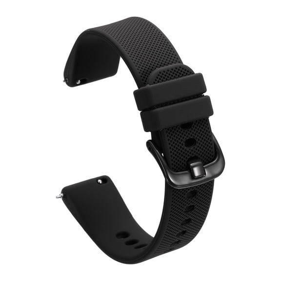 Uxcell Silicone Watch Bands 16mm Width Soft Quick Release Watch Bands Replacement Sports Straps with Stainless Steel Buckle for Men Women, Black