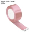 thumbnail image 2 of Unique Bargains 1.5 Inch Wide 24 Yards Satin Ribbon, 2 Pack Double Face Solid Crafts Roll for Party Home DIY Wrapping Decoration, Bright Pink, 2 of 6