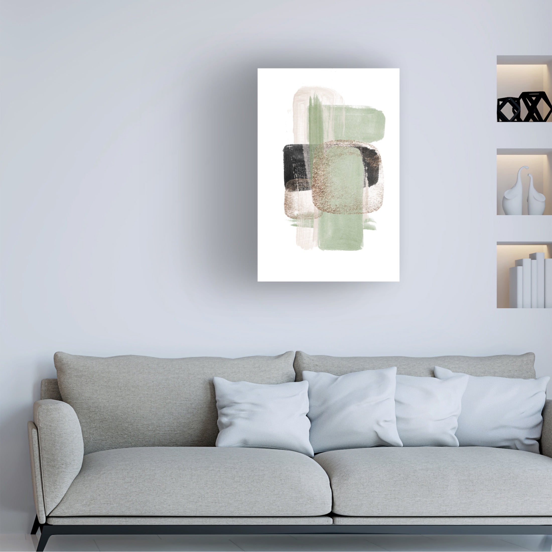Trademark Fine Art Sally Ann Moss Simple Green 1 Canvas Wall Art