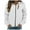 White, variant on Zip Up Hoodie Women Fall Winter Relaxed Fit Hooded Long Sleeve Bell One Shoulder Zipper Solid Color Leisure Cotton Hoodies Sweatshirts(Navy,S)