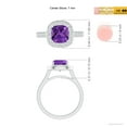 thumbnail image 4 of ANGARA Natural Classic Cushion 1.35 ct Amethyst Ring with Diamond Halo in 14K White Gold for Women (Size-7mm) | February Birthstone, Anniversary, Jewelry Gift for Women | Natural Amethyst Ring, 4 of 8
