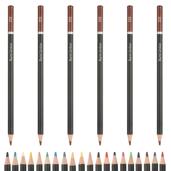 Brown Color Drawing Pencils for Adult Coloring Books, 6 Pcs