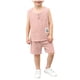 thumbnail image 1 of Niños sin Mangas Camisetas Estilo Hombres Y Niños de Verano de Manga Corta Conjuntos con Pantalones Cortos de Cintura Elástica, Tela de Punto Suave Transpirable para Niños Y Niñas, Camisetas de Niños, 1 of 9