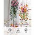 thumbnail image 6 of Pink Spring Floral Sheer Curtains 84 Inch Length 2 Panels Set for Living Room/Bedroom, Wooden Elegant Farmhouse Botanical Kitchen Curtains Grommet Semi-Sheer Curtains Window Treatments 42"x84"x2, 6 of 7