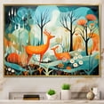 thumbnail image 1 of Designart art Mural Encadré Mi-Siècle, Nature Mod Bleu Mi-Siècle, art Mural Abstrait Mi-Siècle Encadré Grand Format, art Mural Moderne Mi‑siècle Turquoise avec Cadre Doré, Cadre Doré 44x34 Pouces, 1 of 5