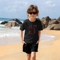 thumbnail image 6 of Girls Black Cat with Heart Tail Graphic T-Shirt 100% Cotton Short Sleeve Valentine's Day Tee for Kids,Size 4-5T, 6 of 9