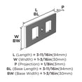 thumbnail image 5 of Amerock Medora 3-11/16 inch (94mm) Length Rectangle Polished Chrome Cabinet Knob Backplate, 5 of 6