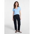 thumbnail image 2 of Time and Tru Women's Slub V Neck Tee with Short Sleeves, Sizes XS-XXXL, 2 of 5