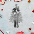 thumbnail image 6 of GAXIRE 8-Piece Grey Felt Christmas Cutlery Holders Set for Holiday Dinner Table Decoration, 6 of 8