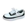 thumbnail image 1 of Wyzesi Espadrilles Rouges pour Filles Couples Mode Cuir Semelles Épaisses à Lacets Espadrilles Extérieur Décontractées Confortables Chaussures de Planche Espadrilles Blanches pour Femmes Habillées Larges Espadrilles de Noël pour Femmes, 1 of 7