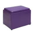 thumbnail image 6 of Convenience Concepts Designs4Comfort Accent Storage Ottoman with Reversible Tray, Purple Faux Leather, 6 of 8