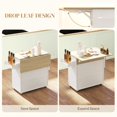 thumbnail image 3 of Rolling Kitchen Island with Drop Leaf, White Kitchen Storage Cart with Drawer, Cabinet, Spice Rack & Towel Bar, Mobile Breakfast Table for Small Kitchen & Dining Area, 41.7"W, 3 of 7