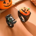 thumbnail image 4 of Monebena 2Pcs Bat Pumpkin Rings Fashion Plastic Rings Finger Accessories for Birthday Halloween Christmas Jewelry Gift, 4 of 4