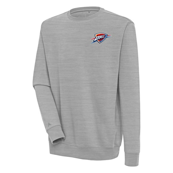 Men's Antigua  Heather Gray Oklahoma City Thunder Victory Pullover Sweatshirt