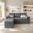thumbnail image 6 of VANACC Sectional Sofa Bed with Storage and Soft Seat ,Reversible Pull Out Couch for Living Room,Gray, 6 of 10