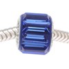Swarovski Crystal, #80301 BeCharmed Baguette Pave European Style Lg Hole Bead 10mm, 1 Pc, Sapphire