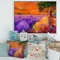 thumbnail image 2 of An Orange Sunset Over Purple Lavender Fields II 20 in x 12 in Framed Painting Canvas Art Print, by Designart, 2 of 5