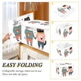 thumbnail image 4 of Foldable Fabric Storage Bin With Handle Collapsible Basket Box Storage With Lid Organizer Cat Couple Holding Hands, 4 of 7