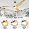 thumbnail image 5 of DingLiLighting 60" Ceiling Fans with Lights Remote Control, 3-Blade Wood Ceiling Fan with Lights Indoor Outdoor Ceiling Fan for Living Room,Farmhouse,Porch, Patios, 5 of 8