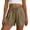 Khaki, variant on Women's Solid Color Bermuda Shorts Summer High Waisted Casual Short Elastic Drawstring Pull On Short with Pocket Navy