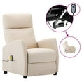 thumbnail image 1 of vidaXL Electric Massage Chair Cream Fabric, 1 of 5