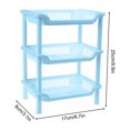 thumbnail image 3 of JilgTeok 2 Packs Rectangular Three-layer Storage Rack Bathroom Plastic Storage Rack Floor Standing Rack for Bathroom Bedroom Laundry Kitchen Office Clearance, 3 of 6