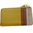 PreOwned LOEWE Puzzle Coin Card Holder Case Calf Yellow Ivory Brown