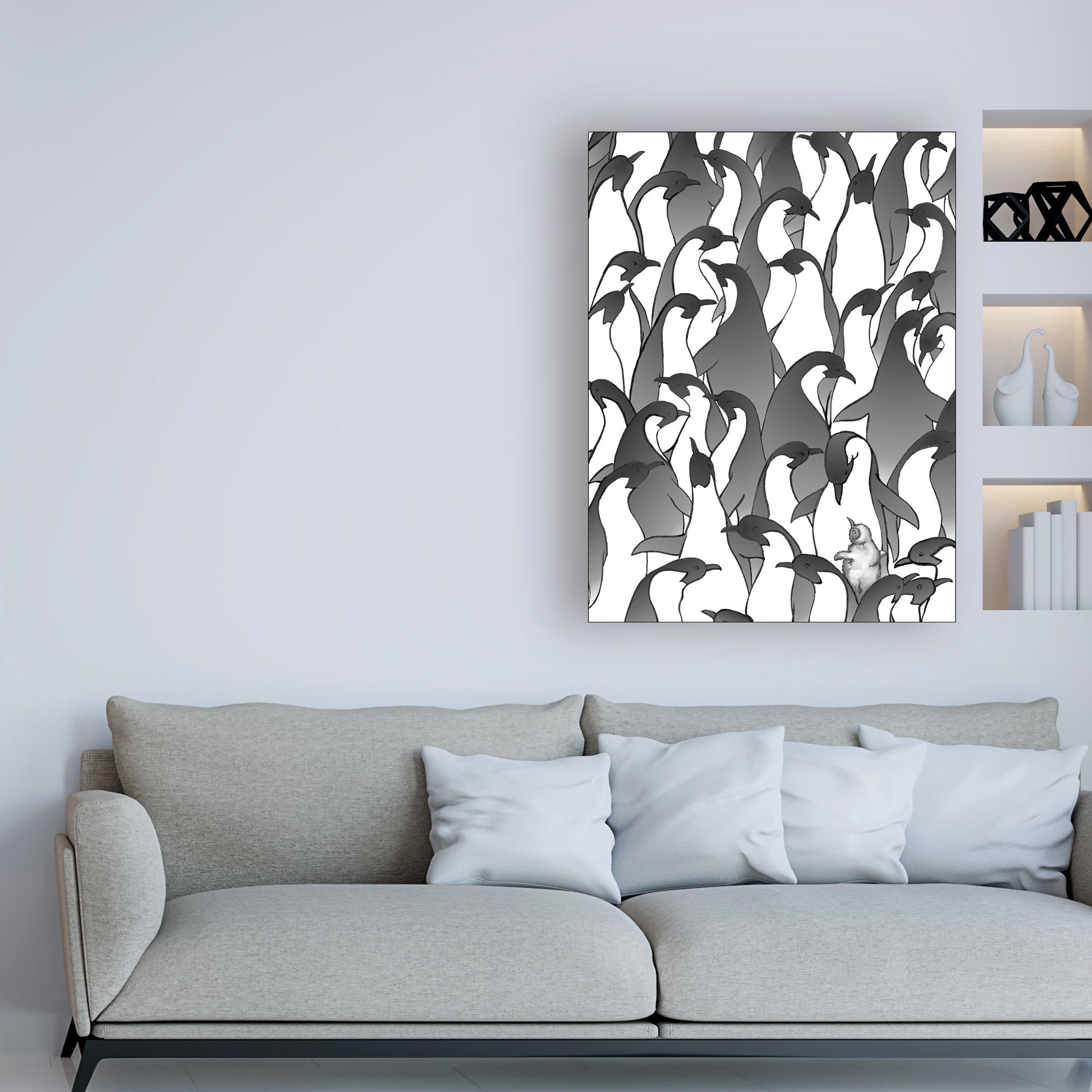 Trademark Fine Art 'Penguin Family I' Canvas Art by Charles Swinford