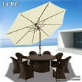 thumbnail image 4 of Strong Camel 10' Round Patio Umbrella Outdoor Market Umbrella with Tilt & Crank Sunshade Market Garden (Ecru), 4 of 5