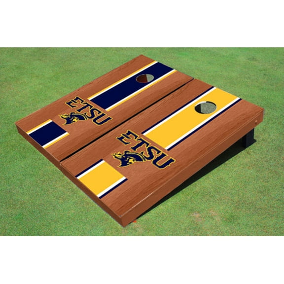 East Tennessee State University ETSU Rosewood Alternating Long Stripe Cornhole Boards