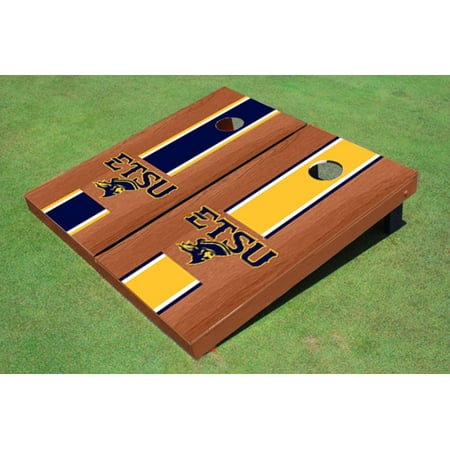 East Tennessee State University ETSU Rosewood Alternating Long Stripe Cornhole Boards