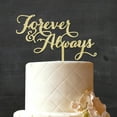 thumbnail image 2 of "Forever And Always" Custom Wedding Cake Topper Personalized Rustic Wooden Cake Topper Cake Decoration 8"-9" Inches Wide, 2 of 3