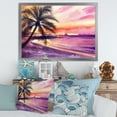 thumbnail image 3 of Designart 'Purple and Pink Palm Beach Sunset' Nautical & Coastal Framed Art Print, 3 of 4