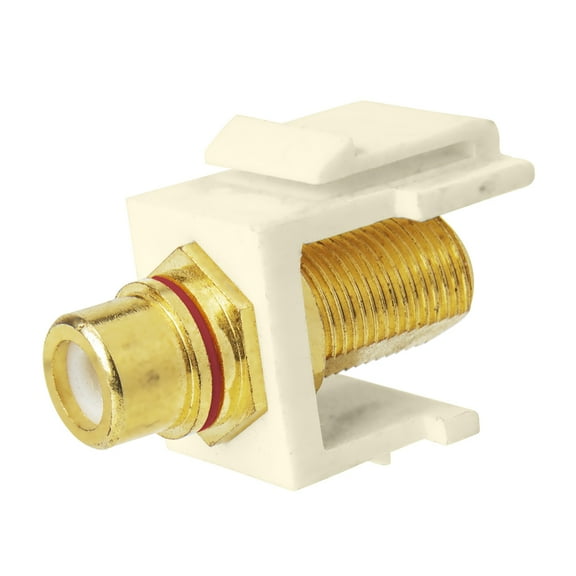 Skywalker F Female to RCA Female Keystone Jack Insert (Red Band, Almond, L: 0.62", W: 0.56", H: 0.62")