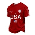 thumbnail image 2 of Men's American USA Flag Patriotic T-Shirts 4th of July Shirts Graphic Tees Summer Short Sleeve Workout Shirt Red M, 2 of 3
