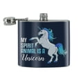 thumbnail image 2 of My Spirit Animal is a Unicorn Stainless Steel 5oz Hip Drink Kidney Flask, 2 of 3