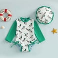thumbnail image 5 of Girls Swimsuit One Piece Bathing Suit Cartoon Print Swimsuits with Matching Swim Cap Trianglar Cut for Toddlers Kids Swimwear 12-18 Months, 5 of 5