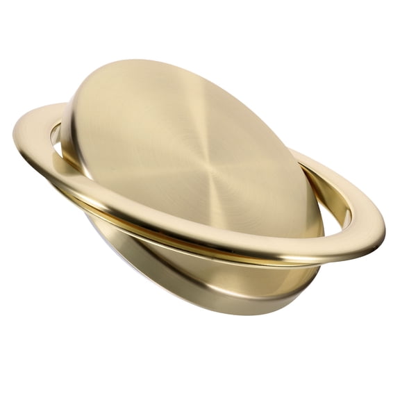 DEEPCRAFF Rust-Resistant Stainless Steel Trash Can Lid with Golden Finish and Smooth Quiet Swing Flap Cover