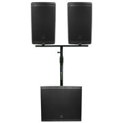 (2) JBL EON610 10" DJ PA Speakers+Dual Air Assist Mount+EON618S 18" Powered Sub