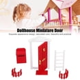thumbnail image 3 of YISITIAN Ensemble de Porte de Maison de Poupée 1/12, Mini Ensemble de Porte en Bois Miniature Porte de Fée pour Maison de Poupée 1:12 (Rouge) CJ919-73121, 3 of 9