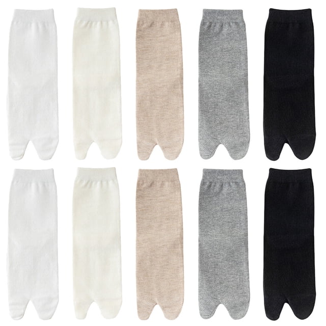 5 pares de calcetines de algodón con puntera abierta, cómodos y tipo chancla para mujer