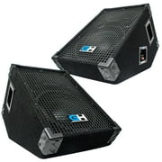 GH10M - Pair of 10 Inch Passive Wedge Floor / Stage Monitors 300 Watts RMS - PA/DJ Stage, Studio, Live Sound 10 Inch Monitors