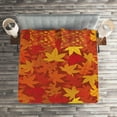 thumbnail image 2 of Ambesonne Orange Quilted Coverlet 3 Pcs, Nature Designs, Queen Size, Burnt Orange, 2 of 2