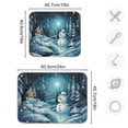 thumbnail image 3 of Christmas Snowman Dish Drying Mat Microfiber Kitchen Pad Large Counter Absorbent Dish Mats Drainer Rack 18"x24", 3 of 7