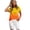Orange, variant on Womens Plus Size Short Sleeve T Shirts Causal Loose Fit Gradient Printed Summer Tops Trendy Crew Neck Tees Shirts Yellow XXL