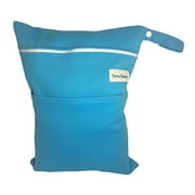 Wet and Dry All Purpose Bag for Baby Diapers, Burp Cloth, Travel and More – Large - Reusable and Washable (Teal Turquoise)