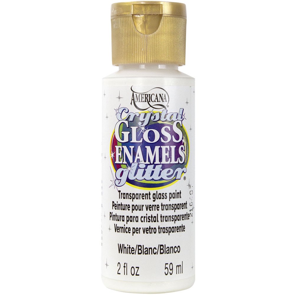Americana Gloss Enamels Crystal Glitter Acrylic Paint 2ozWhite