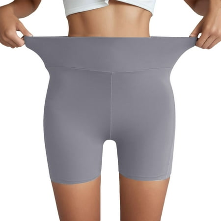 

ZMHEGW 6 Packs Seamless Underwear For Women Ice Silk Shorts Side Pocket Anti Flipping Leggings Panties