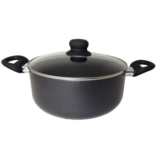 Imusa 4.8Qt Stock Pot with Glass Lid and Soft Touch Handles Walmart