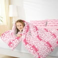 thumbnail image 4 of jejeloiu Chic Cheetah Print Full Size Comforter Sets,Pink Cute Bowknot Bedding Sets For Girls Teens Reversible 3 Pieces, 4 of 8
